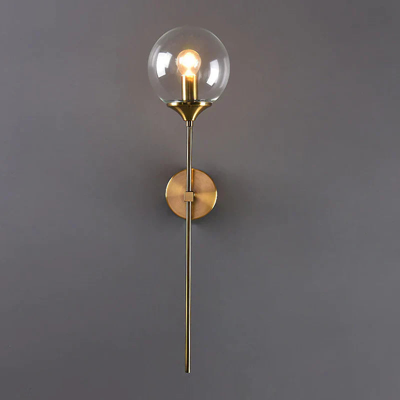 Glass Torch Wall Light in Brass | Knesse