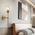 Glass Torch Wall Light in Brass | Knesse