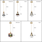 Mirella | Vintage Stained Glass LED Pendant Light, Bulb Included | Knesse