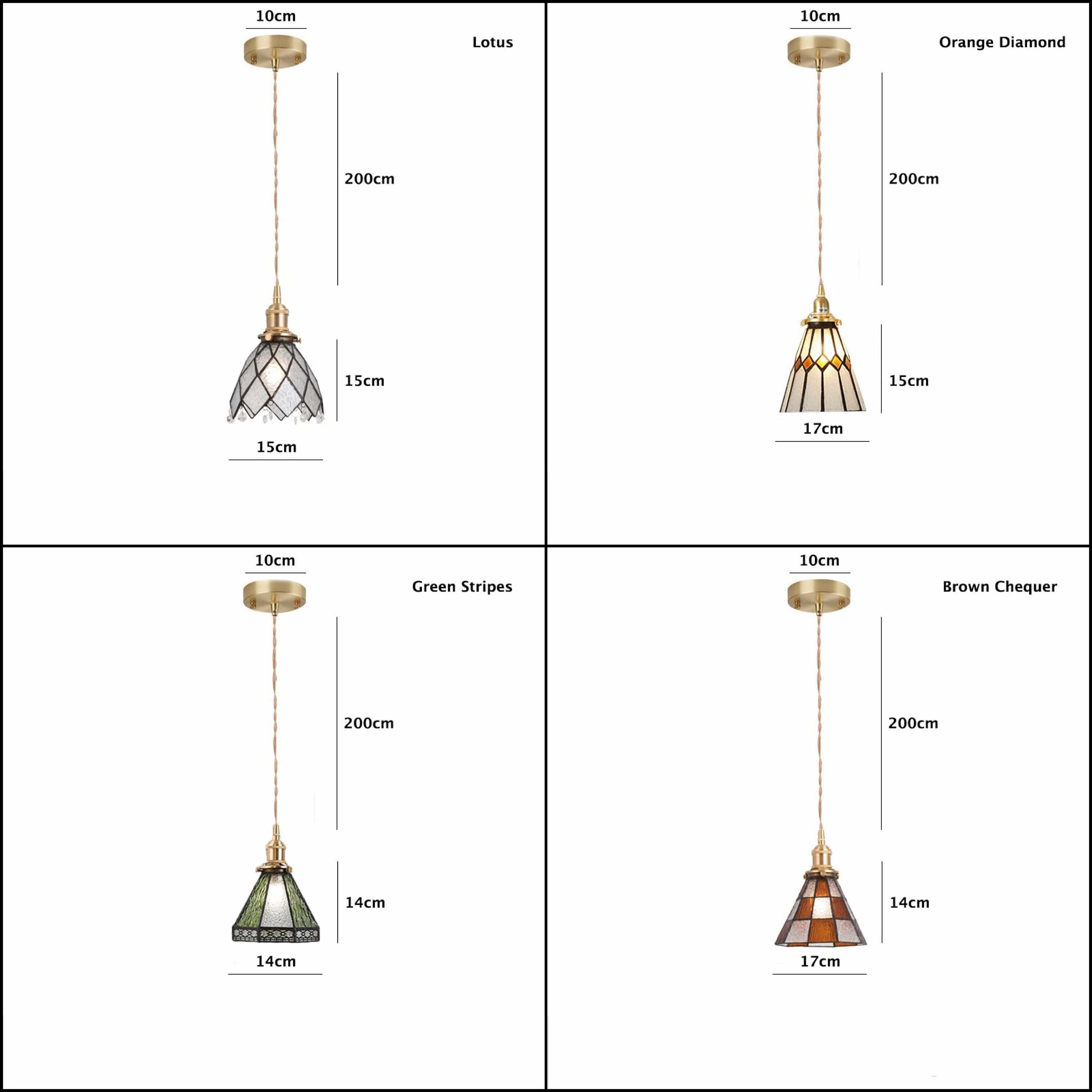 Mirella | Vintage Stained Glass LED Pendant Light, Bulb Included | Knesse