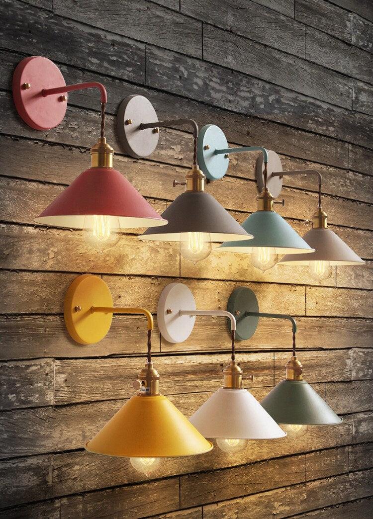 Arelio Cone Wall Light in Industrial Loft Style - Bulb Included | Knesse