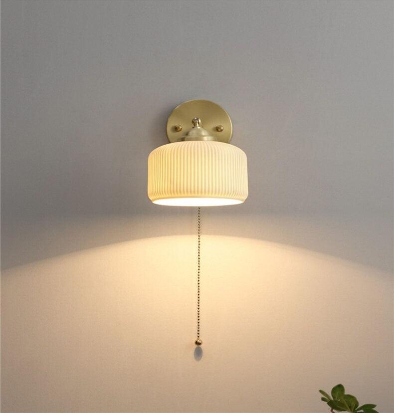 Maribel | Egg-Shaped Ribbed Ceramic Wall Light - Bulb Included | Knesse