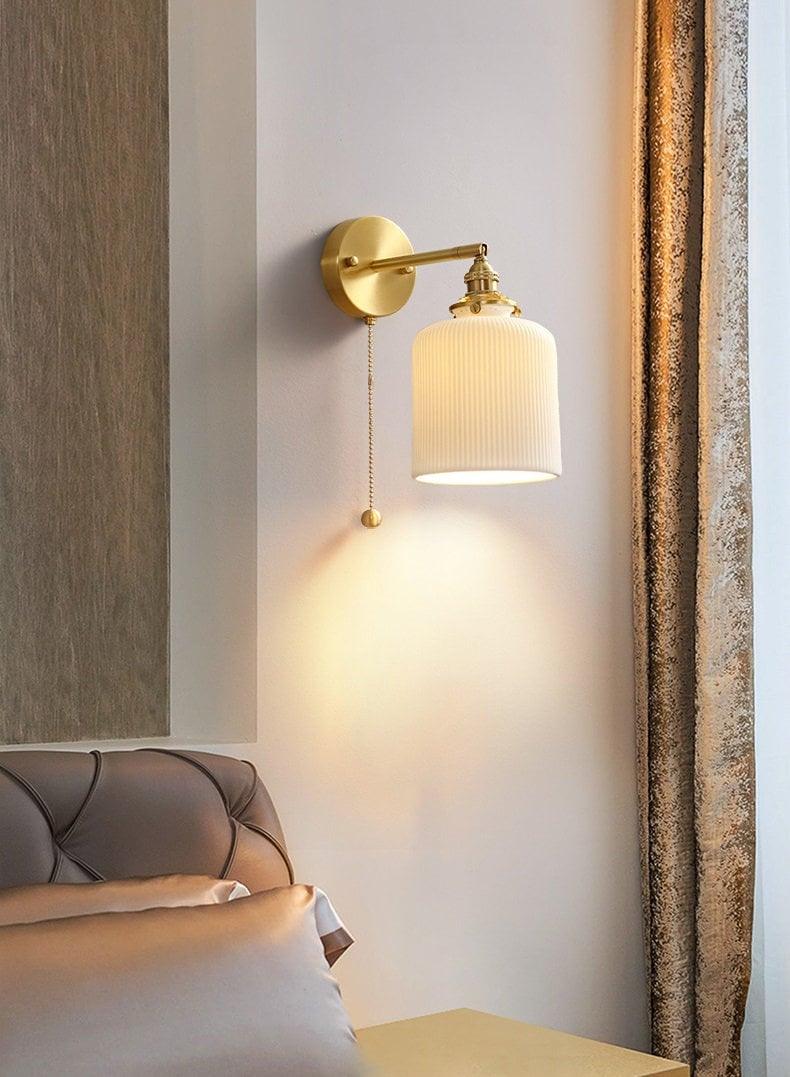 Maribel | Egg-Shaped Ribbed Ceramic Wall Light - Bulb Included | Knesse