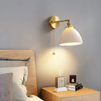 Handmade Ceramic Wall Sconce in Pleated Cup Design, Bulb Included | Knesse
