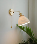 Handmade Ceramic Wall Sconce in Pleated Cup Design, Bulb Included | Knesse