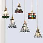 Mirella | Vintage Stained Glass LED Pendant Light, Bulb Included | Knesse