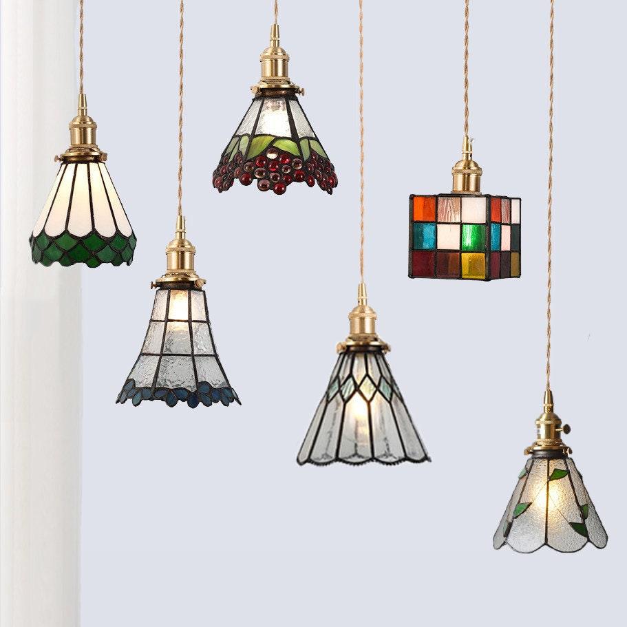Mirella | Vintage Stained Glass LED Pendant Light, Bulb Included | Knesse