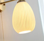 Maribel | Egg-Shaped Ribbed Ceramic Wall Light - Bulb Included | Knesse