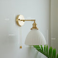 Handmade Ceramic Wall Sconce in Pleated Cup Design, Bulb Included | Knesse