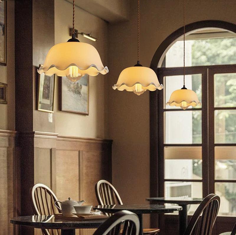 Aurelle | French Vintage Opaline Glass LED Pendant With Handkerchief-Style Shade, Bulb Included | Knesse
