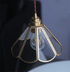 Mirelle Glass Blossom LED Pendant Lamp With Brass Frame, Vintage Style, Bulb Included | Knesse