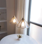 Mirelle Glass Blossom LED Pendant Lamp With Brass Frame, Vintage Style, Bulb Included | Knesse