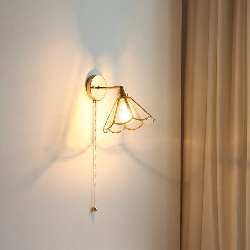 Liora Vintage-Style Glass Flower Wall Light With Bulb Included | Knesse