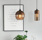 Lumina Nordic Metal LED Pendant Light with Woody Design, Tea-Tinted Glass Shade and Bulb Included | Knesse