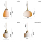 Hanaori | Japanese-Style Ribbed Ceramic Cylinder Pendant Light with LED Bulb Included | Knesse