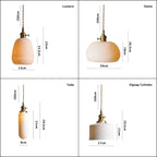 Kazumi | Ribbed Ceramic LED Pendant Light in Japanese Pleated Cup Shape, Bulb Included | Knesse