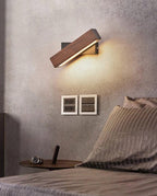 NordiGlow Ash Wood Rotating Bedside LED Wall Light | Knesse