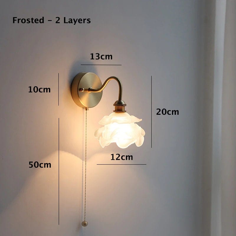 Mariselle Layered Glass Flower Wall Light in Vintage Style with Bulb Included | Knesse