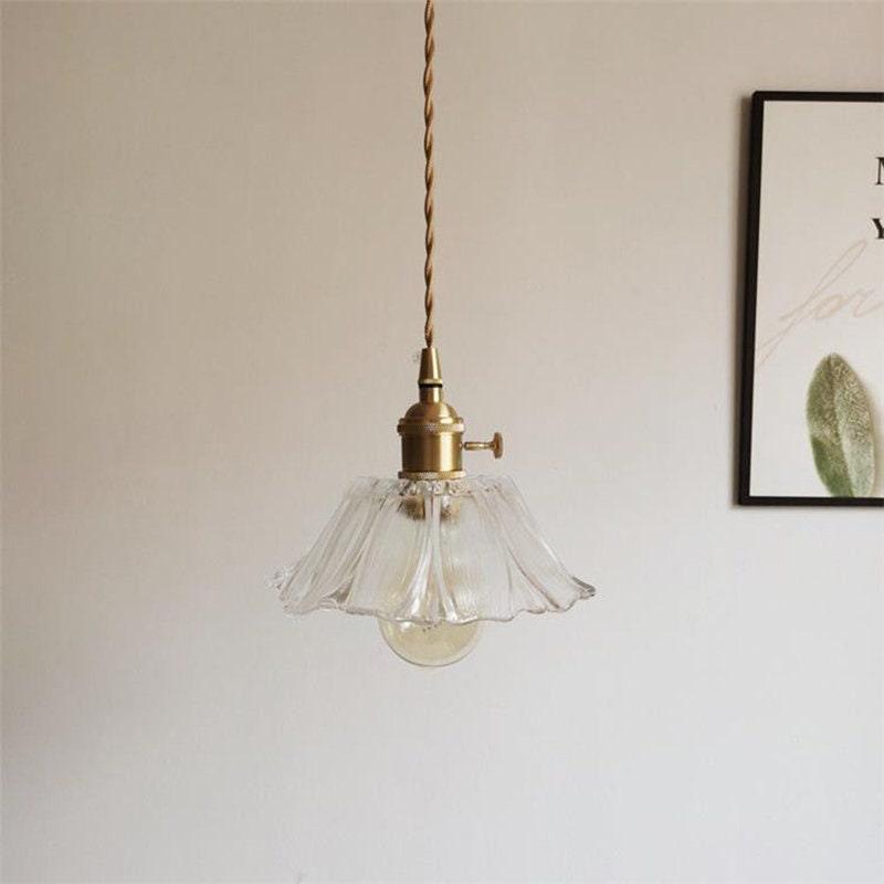 Lumenia | Frosted Glass Camellia Flower Pendant Light, Vintage Style, LED Bulb Included | Knesse
