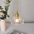 Lumenia | Frosted Glass Camellia Flower Pendant Light, Vintage Style, LED Bulb Included | Knesse