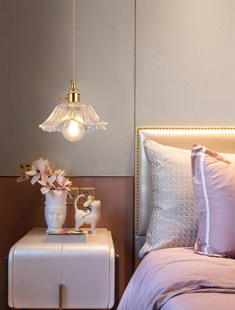 Lumenia | Frosted Glass Camellia Flower Pendant Light, Vintage Style, LED Bulb Included | Knesse