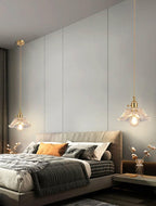 Lumenia | Frosted Glass Camellia Flower Pendant Light, Vintage Style, LED Bulb Included | Knesse