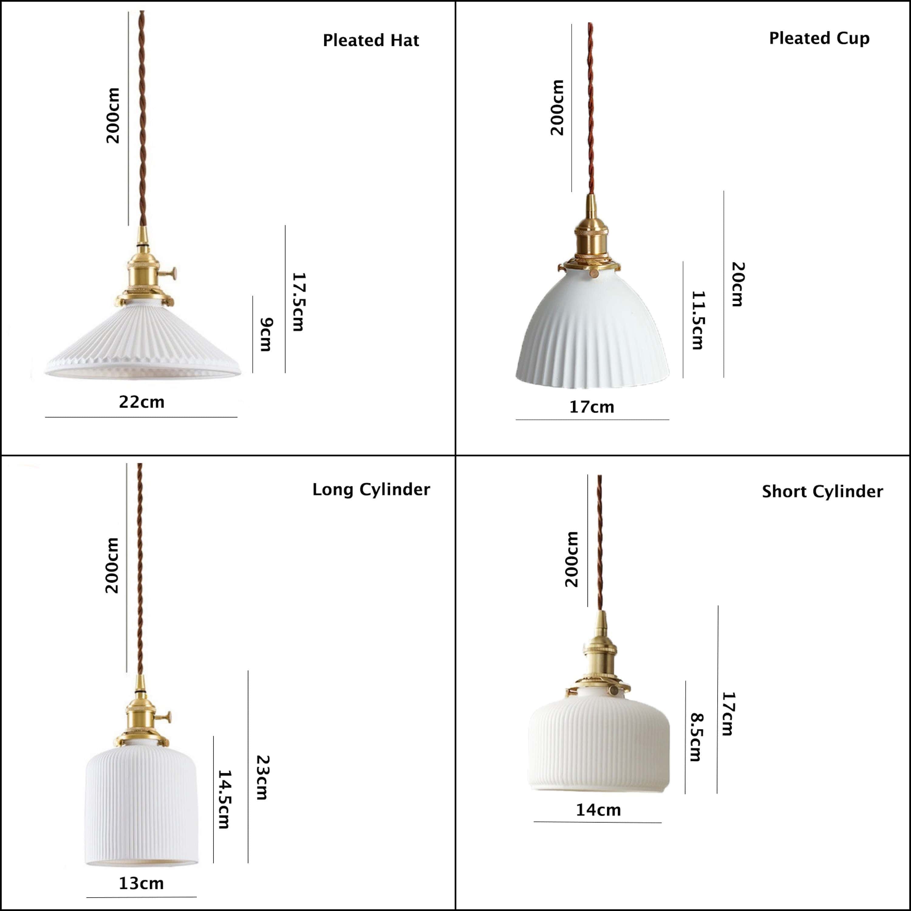 Japanese Lantern-Inspired Ribbed Ceramic LED Pendant Light - Bulb Included | Knesse