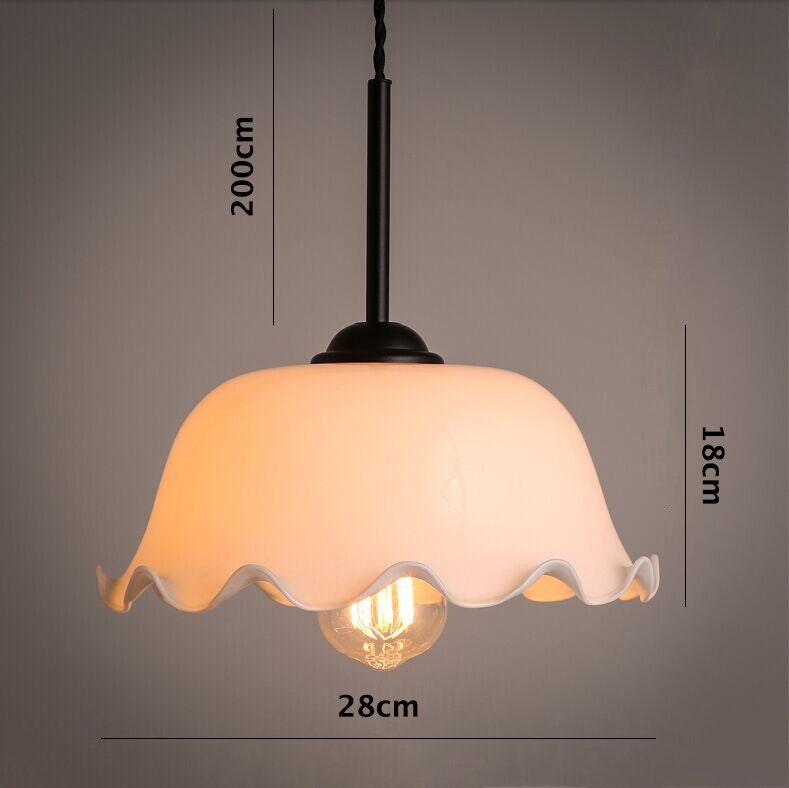 Aurelle | French Vintage Opaline Glass LED Pendant With Handkerchief-Style Shade, Bulb Included | Knesse