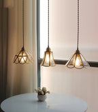 Mirelle Glass Blossom LED Pendant Lamp With Brass Frame, Vintage Style, Bulb Included | Knesse
