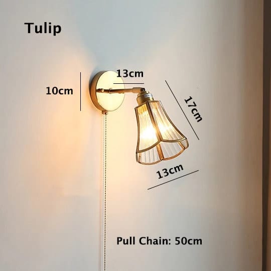 Liora Vintage-Style Glass Flower Wall Light With Bulb Included | Knesse