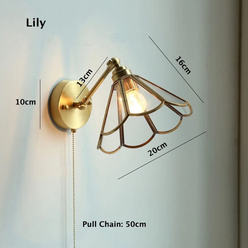 Liora Vintage-Style Glass Flower Wall Light With Bulb Included | Knesse