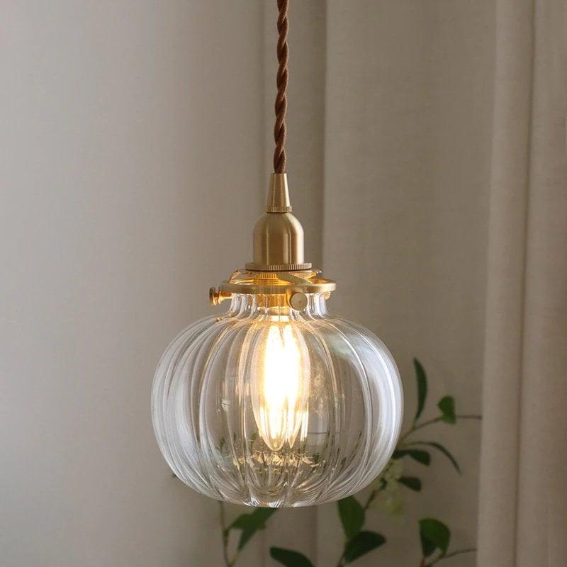 Lunora | Handcrafted Glass Globe Pendant Light in Vintage Style with LED Bulb Included | Knesse
