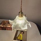 Aurielle Glass Lily Pendant Light | Vintage-Style LED With Bulb Included | Knesse