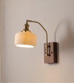 Aveline | Vintage Ceramic LED Wall Light With Black Walnut Wood Fixture | Knesse