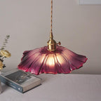 Lunara Violet Glass Sunflower Pendant Light, Retro-Style LED with Bulb Included | Knesse