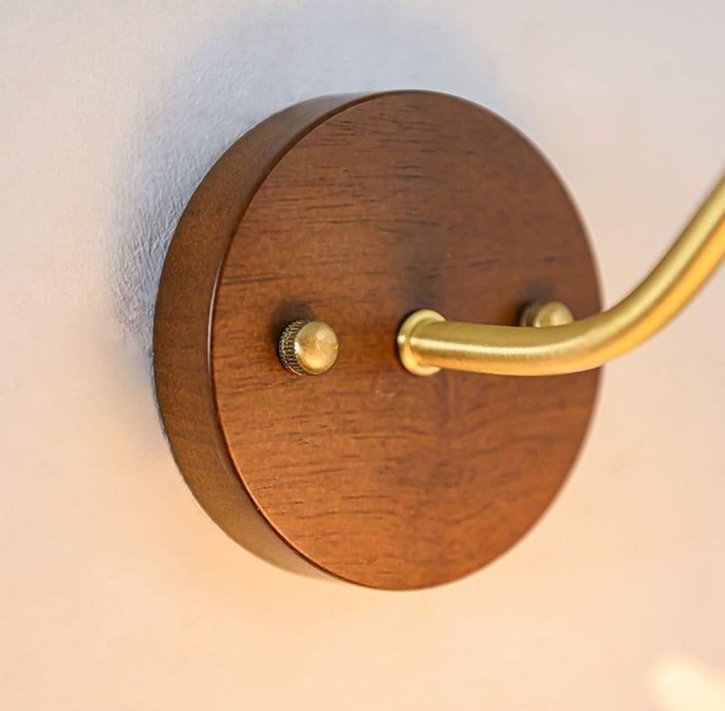 Laira Bloom Layered Glass Flower Wall Sconce With Wood Accent and Bulb Included | Knesse