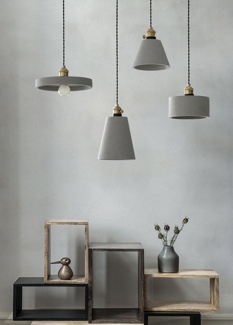 Kelda Handcrafted Cement Pendant LED Light in Nordic Style - Bulb Included | Knesse