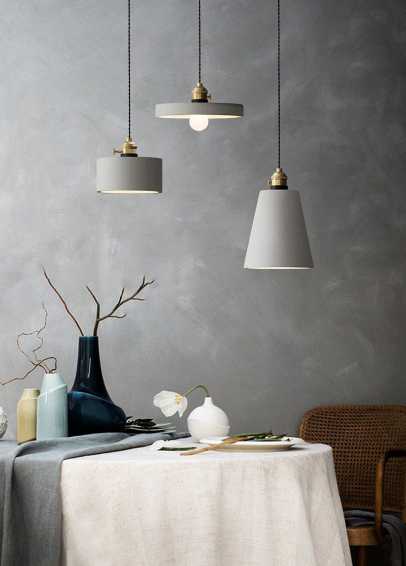 Kelda Handcrafted Cement Pendant LED Light in Nordic Style - Bulb Included | Knesse