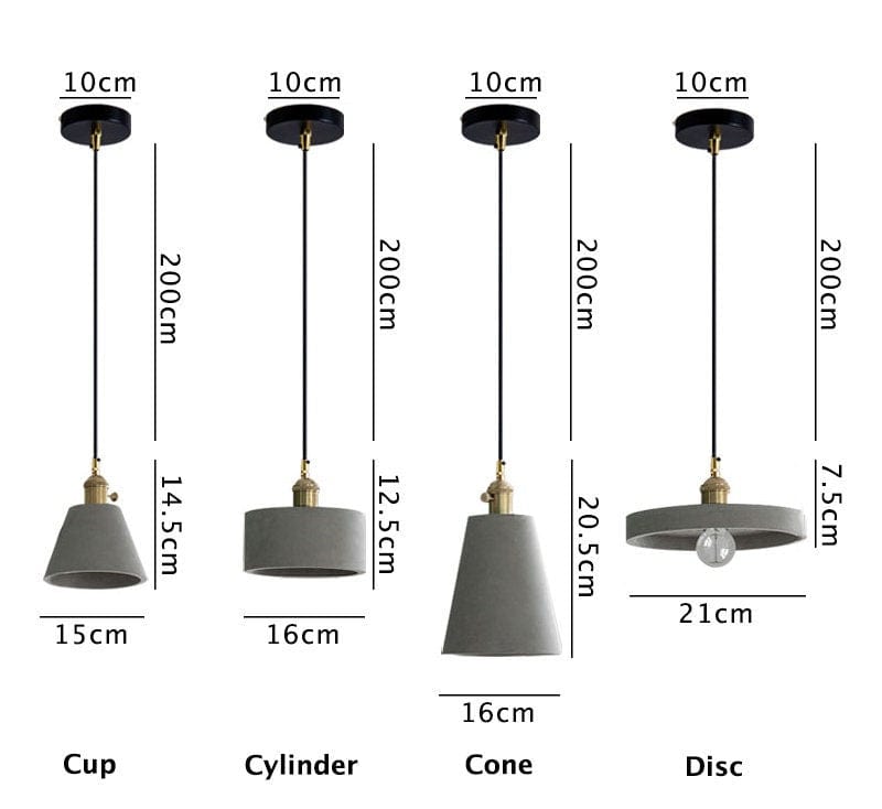 Kelda Handcrafted Cement Pendant LED Light in Nordic Style - Bulb Included | Knesse