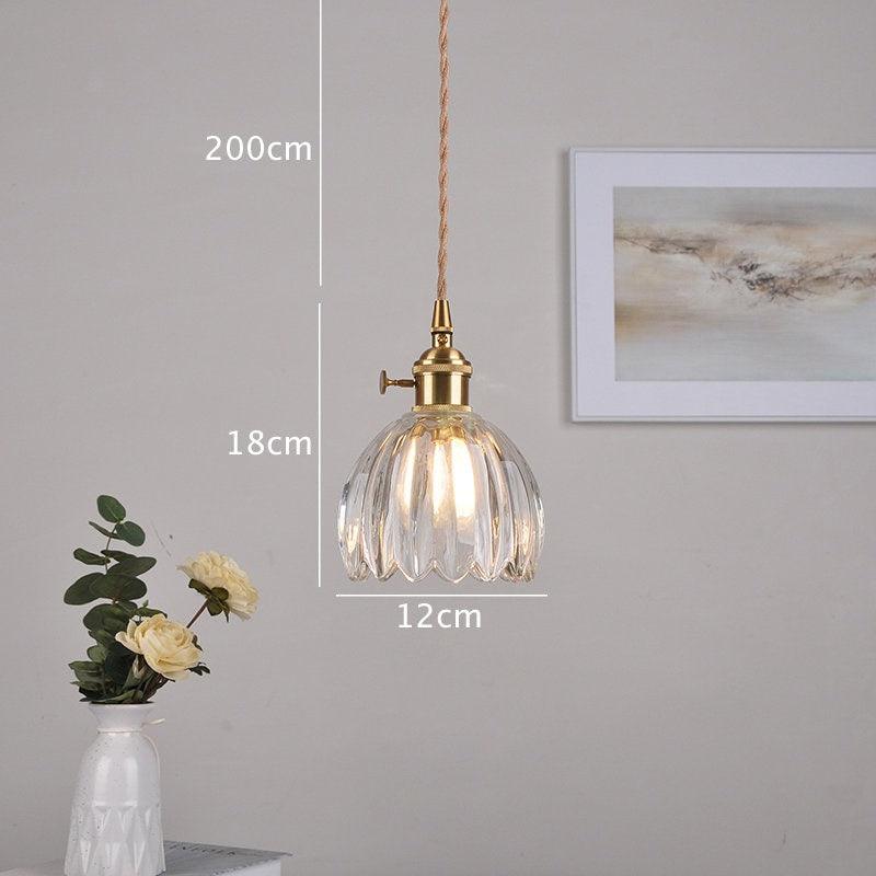 Marisel | Mini Glass Floral LED Pendant Light in Vintage Style - Bulb Included | Knesse
