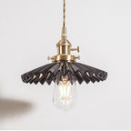 Liora | Art Deco Pleated Tutu Pendant LED Light in Glazed Ceramic - Bulb Included | Knesse
