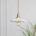Liora | Art Deco Pleated Tutu Pendant LED Light in Glazed Ceramic - Bulb Included | Knesse