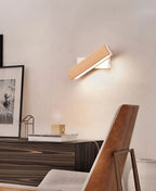 NordiGlow Ash Wood Rotating Bedside LED Wall Light | Knesse