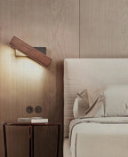 NordiGlow Ash Wood Rotating Bedside LED Wall Light | Knesse