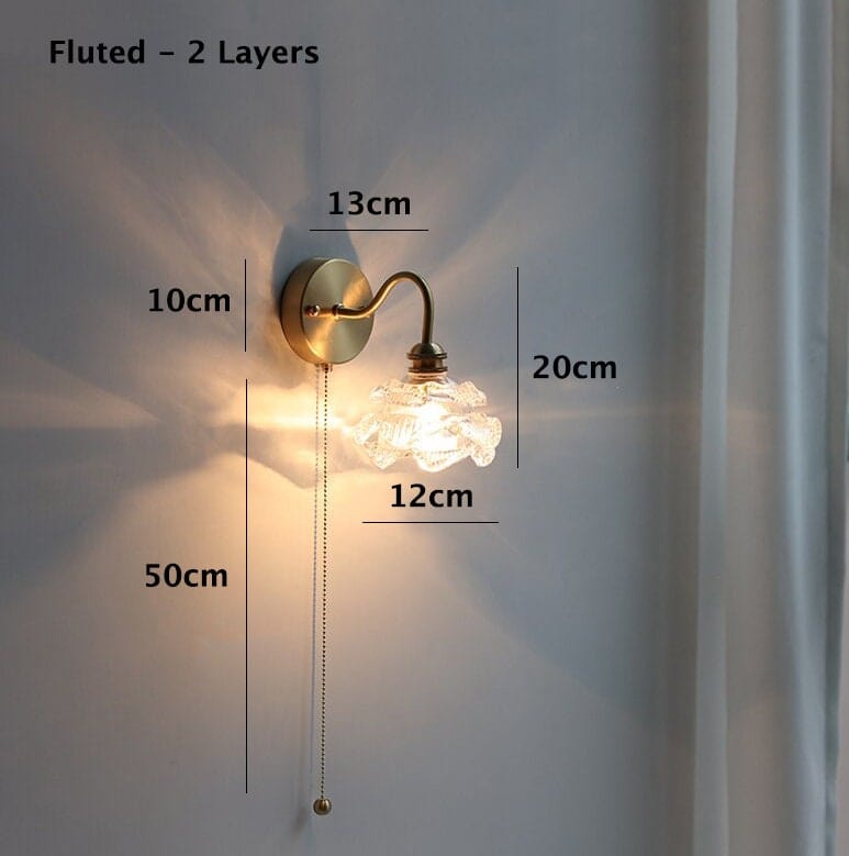 Mariselle Layered Glass Flower Wall Light in Vintage Style with Bulb Included | Knesse