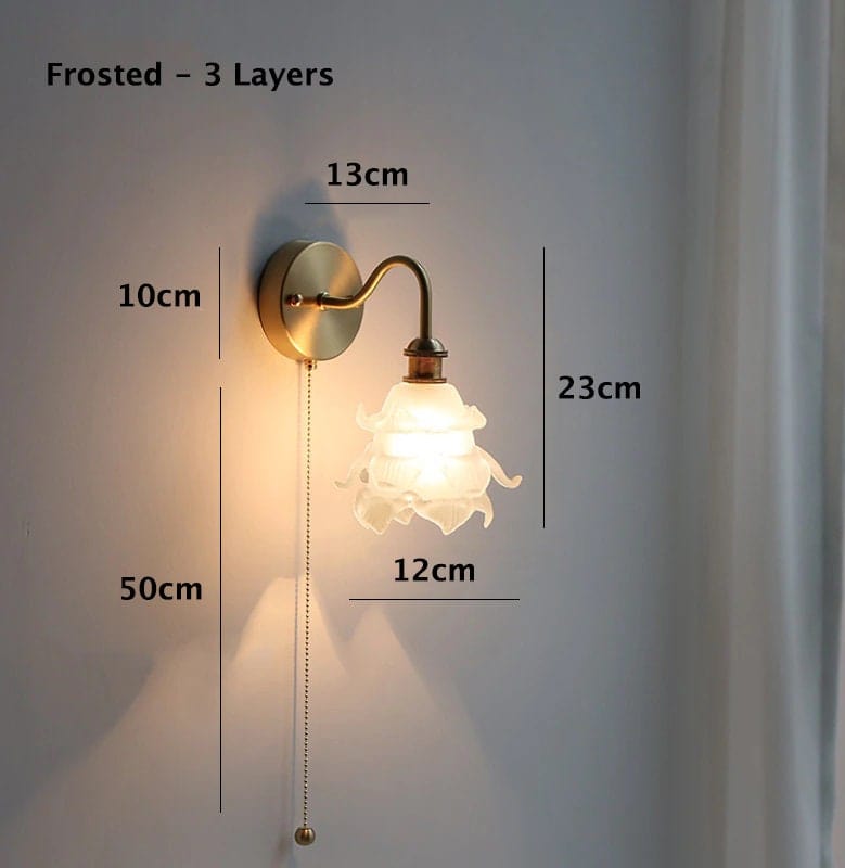Mariselle Layered Glass Flower Wall Light in Vintage Style with Bulb Included | Knesse