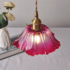 Lumenia | Frosted Glass Camellia Flower Pendant Light, Vintage Style, LED Bulb Included | Knesse