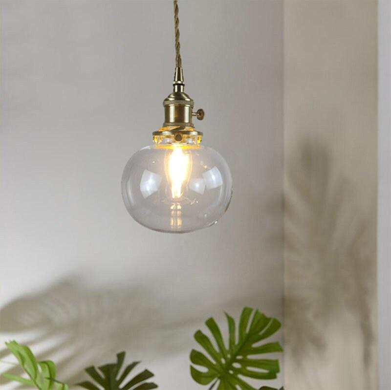 Lunora | Handcrafted Glass Globe Pendant Light in Vintage Style with LED Bulb Included | Knesse