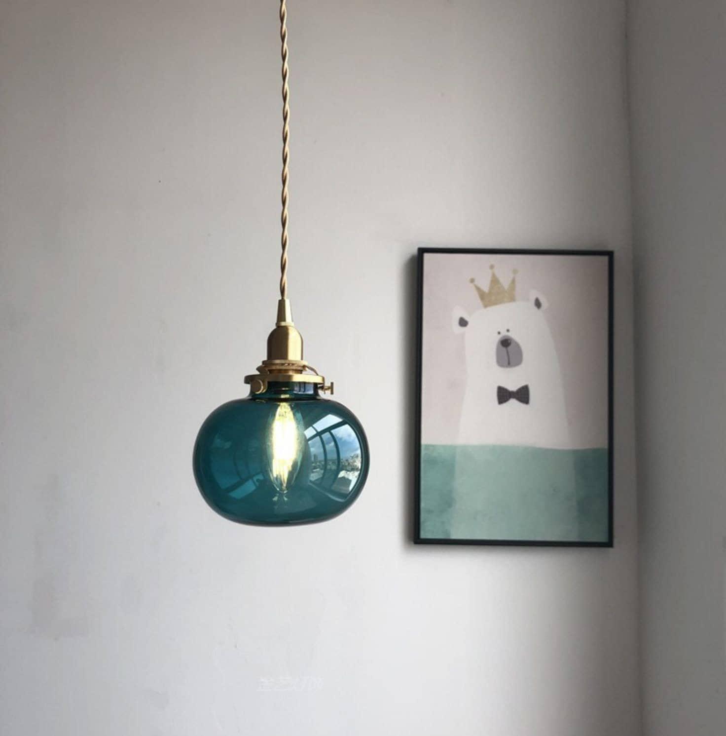 Lunora | Handcrafted Glass Globe Pendant Light in Vintage Style with LED Bulb Included | Knesse