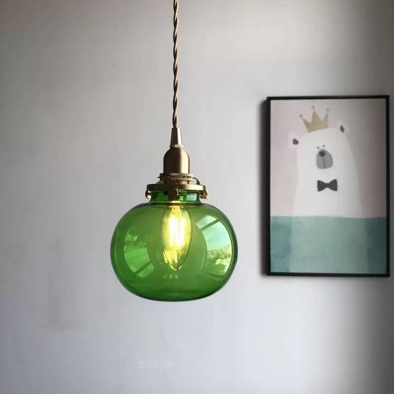Lunora | Handcrafted Glass Globe Pendant Light in Vintage Style with LED Bulb Included | Knesse